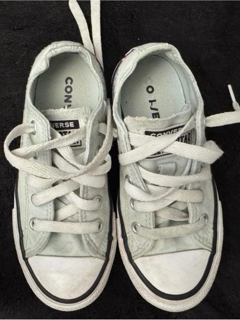 Converse Kids Low-Top Sneakers with Pastel Floral Embroidery - Light Mint